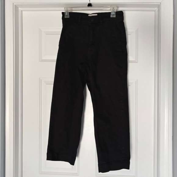Everlane Cropped Straight Regular Pant Size 4 in Black - Picture 3 of 7